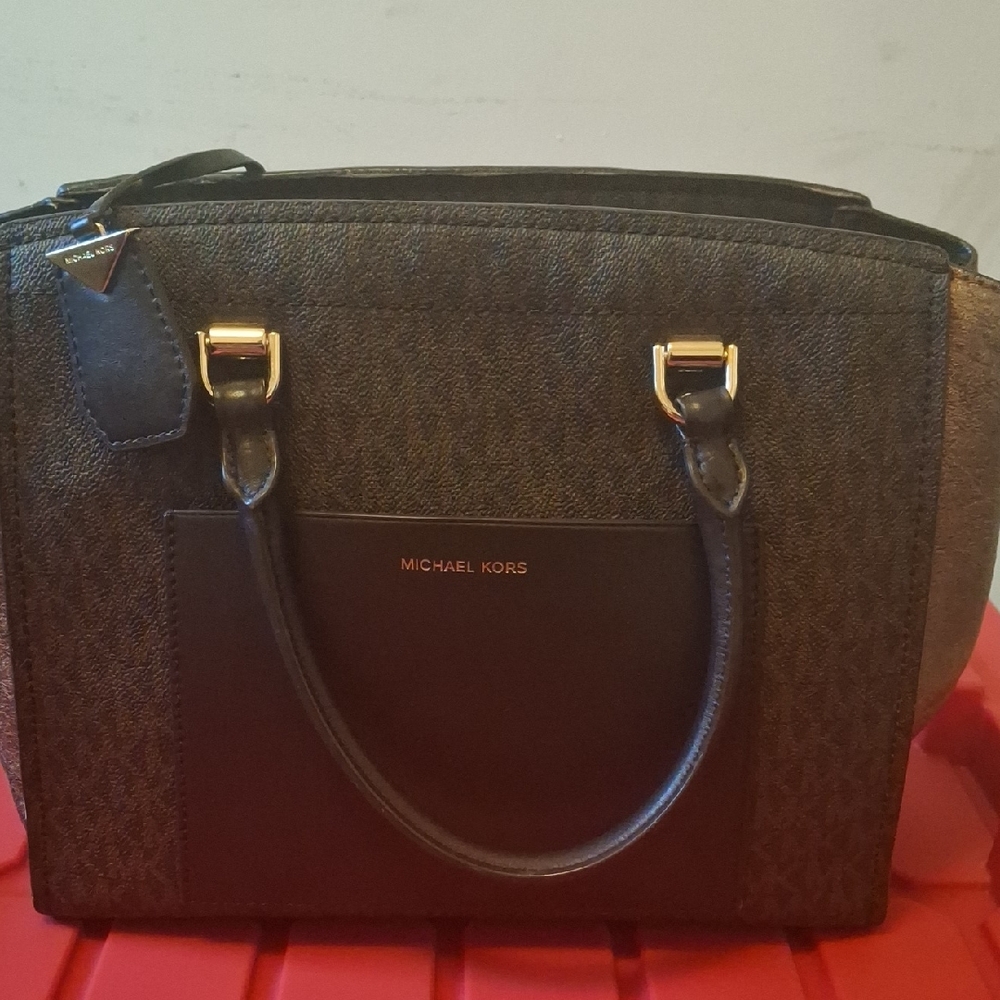 Michael Kors Black and Brown Signature Tote